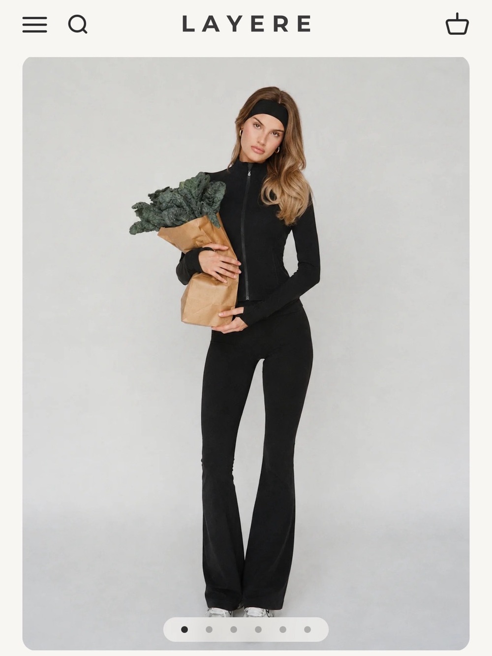 Layere 100% Organic Cotton High-Rise Black Flare Leggings